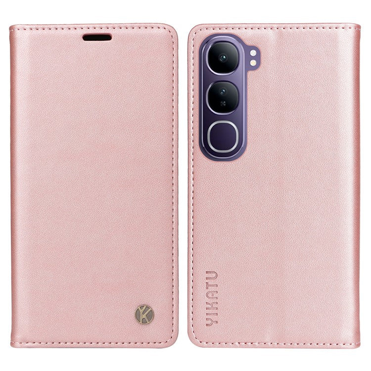 YIKATU YK-001 For vivo V40 Lite (Indonesia) 5G / V40 Lite (Indonesia) 4G	 Stand Case Leather Phone Cover - Rose Gold