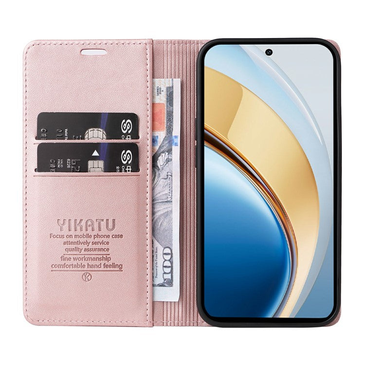 YIKATU YK-001 For vivo V40 Lite (Indonesia) 5G / V40 Lite (Indonesia) 4G	 Stand Case Leather Phone Cover - Rose Gold