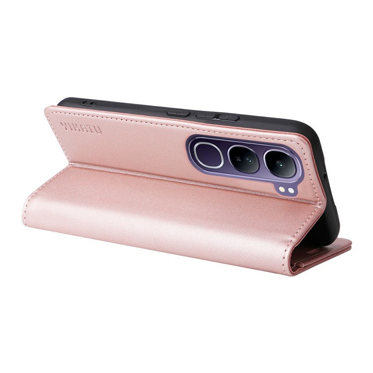 YIKATU YK-001 For vivo V40 Lite (Indonesia) 5G / V40 Lite (Indonesia) 4G	 Stand Case Leather Phone Cover - Rose Gold