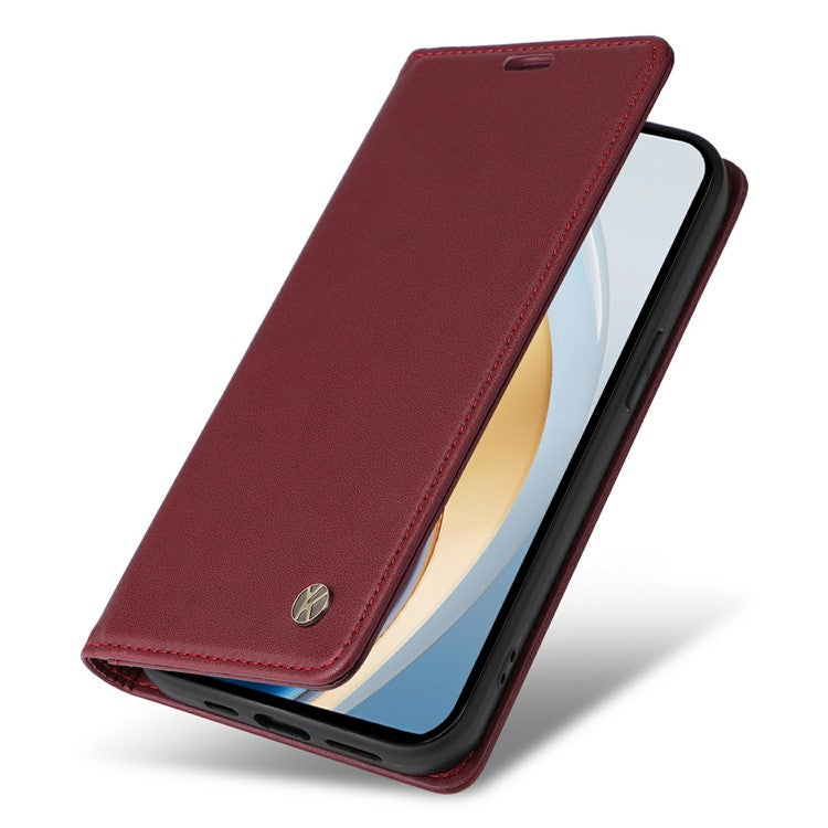 YIKATU YK-001 For vivo V40 Lite (Indonesia) 5G / V40 Lite (Indonesia) 4G	 Stand Case Leather Phone Cover - Wine Red