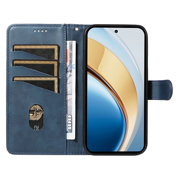 For vivo V40 Lite (Indonesia) 5G / V40 Lite (Indonesia) 4G Wallet Phone Case T-Shape Lines Leather Cover - Blue