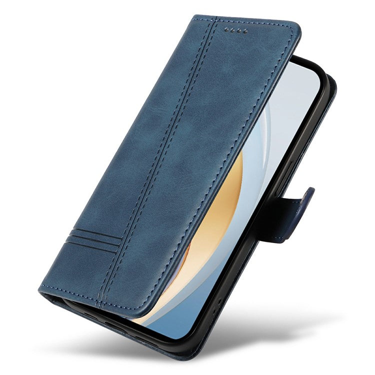 For vivo V40 Lite (Indonesia) 5G / V40 Lite (Indonesia) 4G Wallet Phone Case T-Shape Lines Leather Cover - Blue