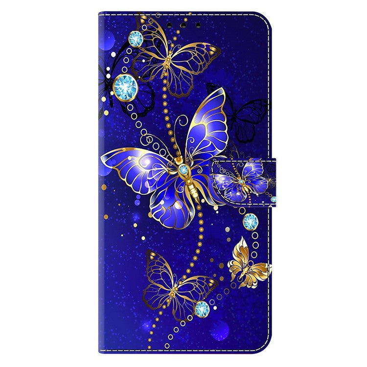 For Samsung Galaxy S25 Ultra Case 3D Pattern PU Leather Wallet Phone Cover with Stand - Diamond Butterfly