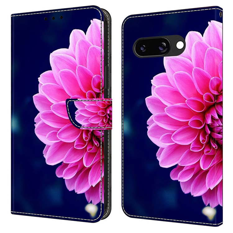 For Google Pixel 9a Case 3D Pattern PU Leather Wallet Phone Cover with Stand - Pink Flowers