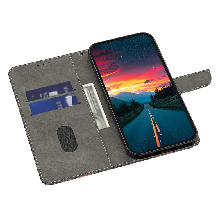 For Google Pixel 9a Case 3D Pattern PU Leather Wallet Phone Cover with Stand - Two Feathers