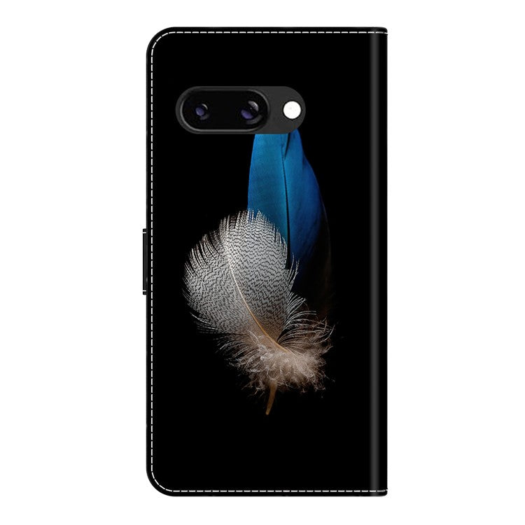 For Google Pixel 9a Case 3D Pattern PU Leather Wallet Phone Cover with Stand - Two Feathers