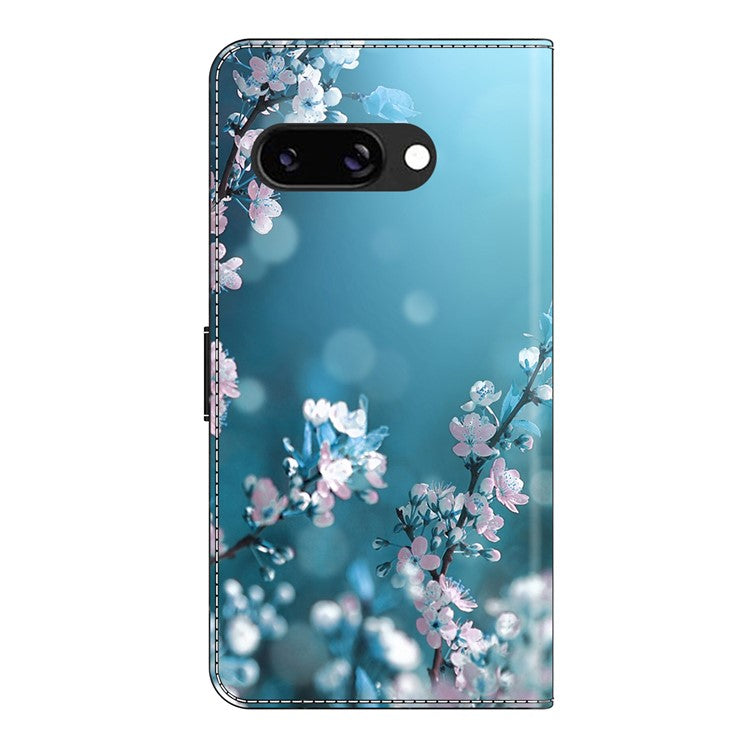 For Google Pixel 9a Case 3D Pattern PU Leather Wallet Phone Cover with Stand - Plum Blossoms