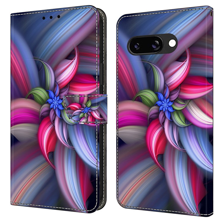 For Google Pixel 9a Case 3D Pattern PU Leather Wallet Phone Cover with Stand - Colorful Flowers