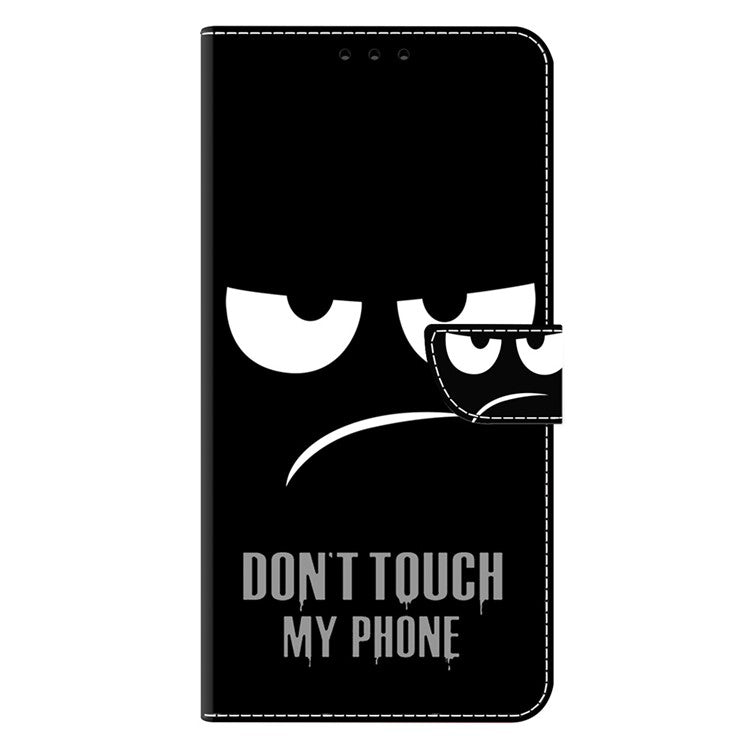 For Google Pixel 9a Case Magnetic Clasp 3D Pattern Leather Wallet Phone Cover - Don't Touch My Phone