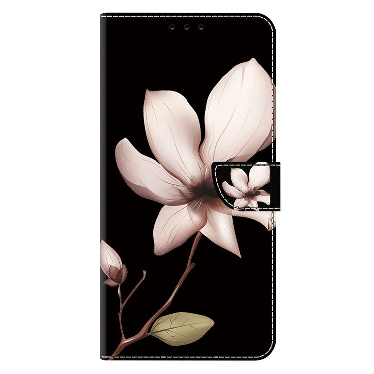 For Google Pixel 9a Case Magnetic Clasp 3D Pattern Leather Wallet Phone Cover - Pink Flower