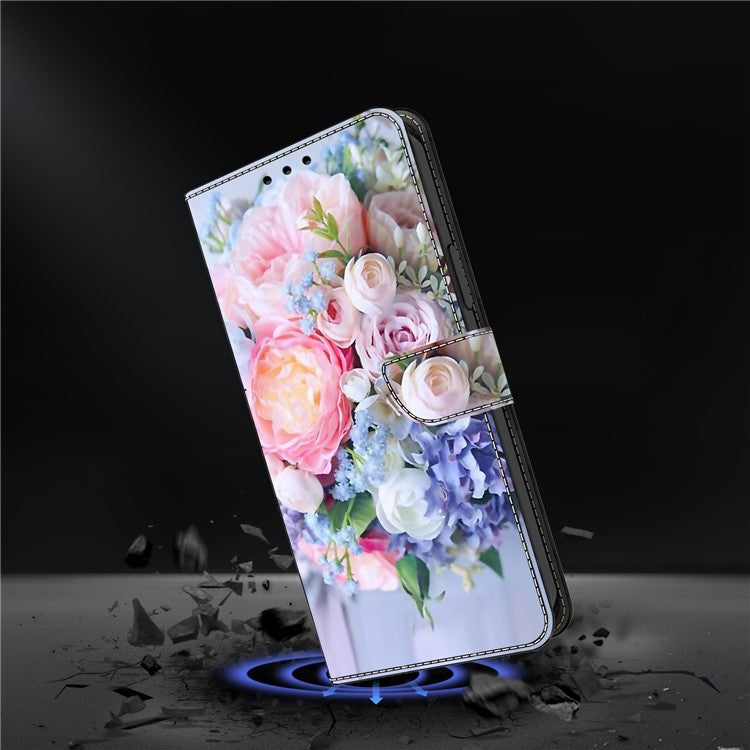 For Google Pixel 9a Case Magnetic Clasp 3D Pattern Leather Wallet Phone Cover - Colorful Flower