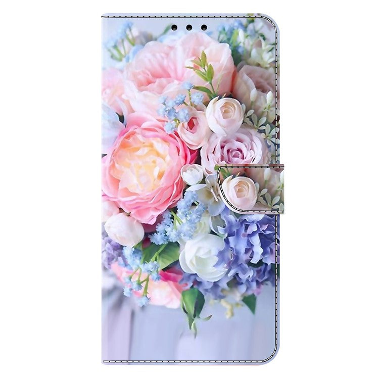 For Google Pixel 9a Case Magnetic Clasp 3D Pattern Leather Wallet Phone Cover - Colorful Flower