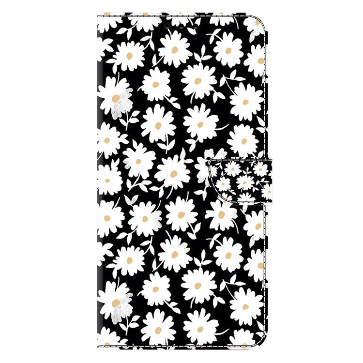 For Google Pixel 9a Case Magnetic Clasp 3D Pattern Leather Wallet Phone Cover -  Floral