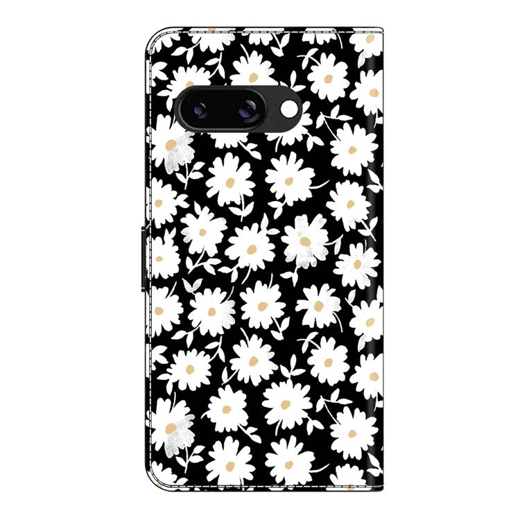 For Google Pixel 9a Case Magnetic Clasp 3D Pattern Leather Wallet Phone Cover -  Floral