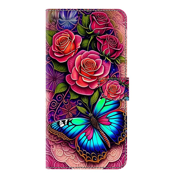 For Samsung Galaxy S25 Case PU Leather Wallet Phone Cover with Stand - Colorful Butterfly