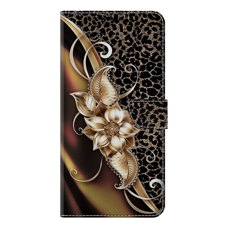 For Google Pixel 9a Case PU Leather Wallet Phone Cover with Stand - Metal Flower