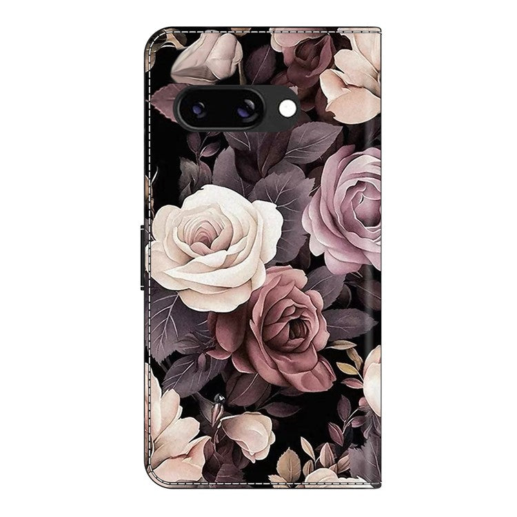 For Google Pixel 9a Case PU Leather Wallet Phone Cover with Stand - Rose