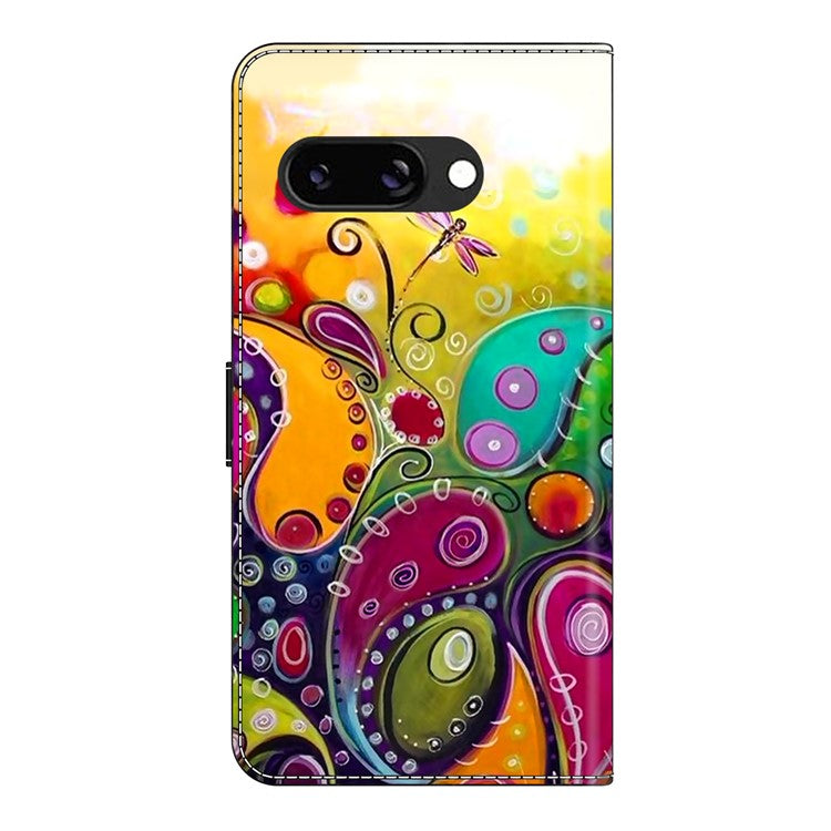 For Google Pixel 9a Case PU Leather Wallet Phone Cover with Stand - Colorful Flower