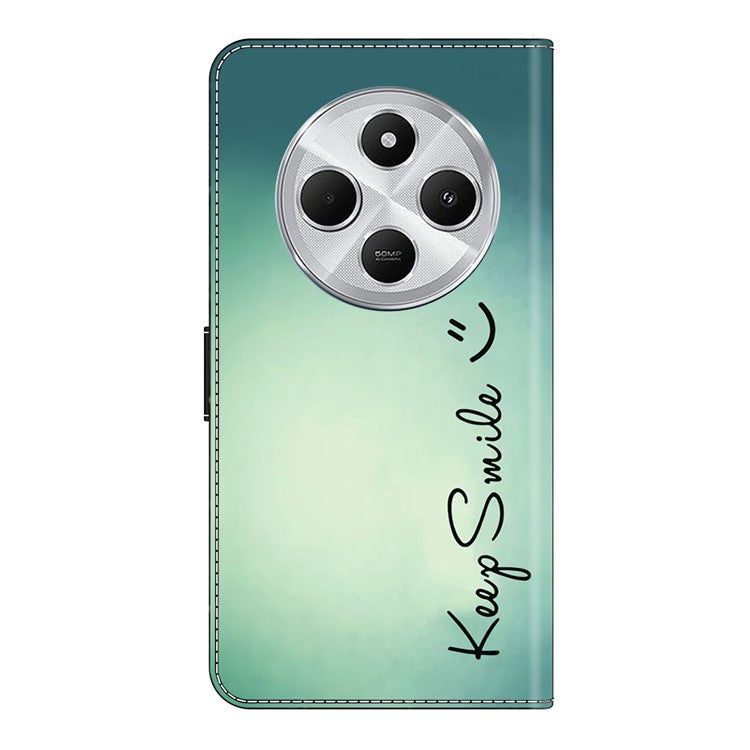 PU Leather Case For Xiaomi Redmi 14C 4G / 14R 5G / Poco C75 4G Wallet Phone Cover with Stand - Keep Smile