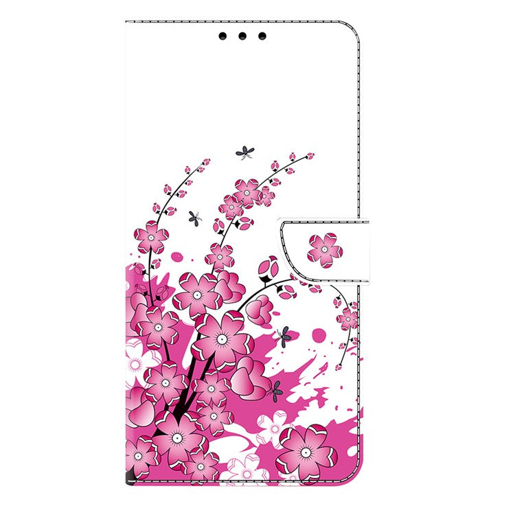 PU Leather Case For Xiaomi Redmi 14C 4G / 14R 5G / Poco C75 4G Wallet Phone Cover with Stand - Flower Vine