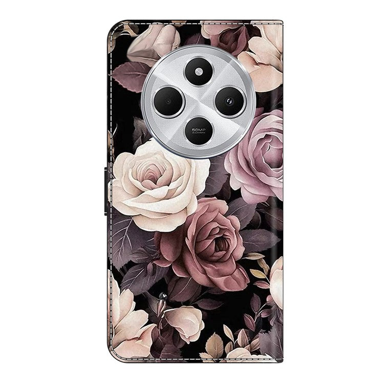 PU Leather Case For Xiaomi Redmi 14C 4G / 14R 5G / Poco C75 4G Wallet Phone Cover with Stand - Rose