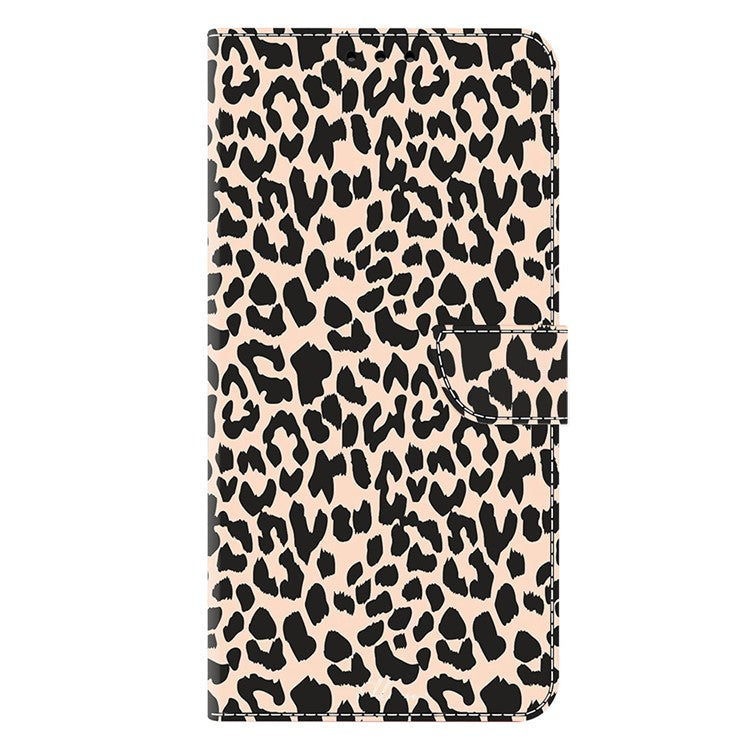 For Google Pixel 9a Case Pattern Printed Protective Cover TPU+PU Leather Flip Phone Case - Leopard Print