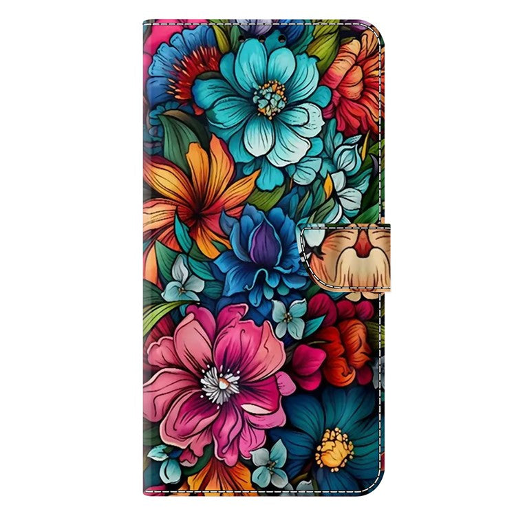 For Google Pixel 9a Case Pattern Printed Protective Cover TPU+PU Leather Flip Phone Case - Staphyllum