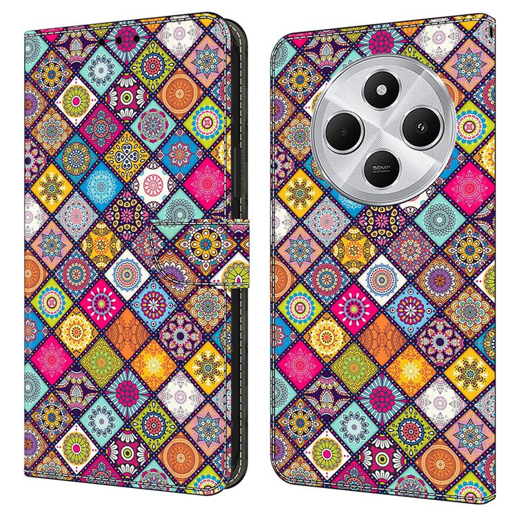 TPU+PU Leather Flip Phone Case For Xiaomi Redmi 14C 4G / 14R 5G / Poco C75 4G Pattern Printed Protective Cover - Colorful Leather