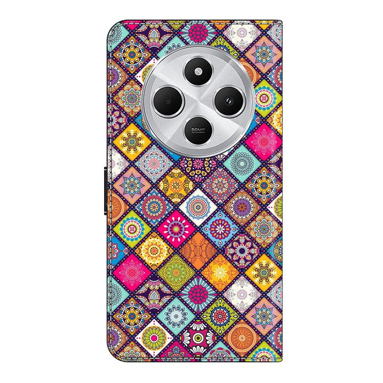 TPU+PU Leather Flip Phone Case For Xiaomi Redmi 14C 4G / 14R 5G / Poco C75 4G Pattern Printed Protective Cover - Colorful Leather