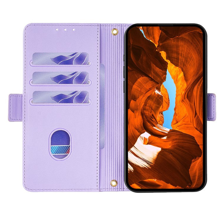 Leather Wallet Case For Xiaomi Redmi 14C 4G / 14R 5G / Poco C75 4G RFID Blocking Stand Cover with Hand Strap - Purple