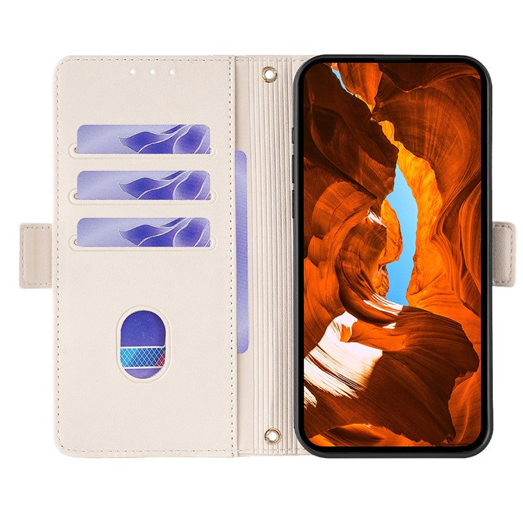 For Xiaomi Redmi Note 14 5G Leather Wallet Case RFID Blocking Stand Cover with Hand Strap - White