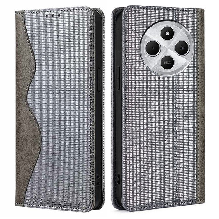 Leather Case For Xiaomi Redmi 14C 4G / 14R 5G / Poco C75 4G Wallet Stand Phone Cover with RFID Blocking - Grey