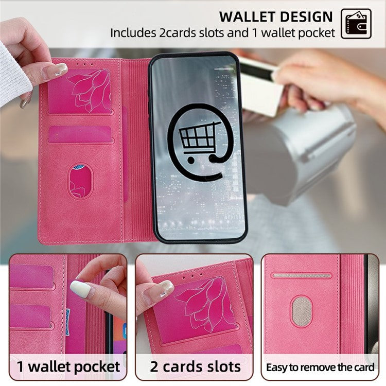 Leather Case For Xiaomi Redmi 14C 4G / 14R 5G / Poco C75 4G Wallet Stand Phone Cover with RFID Blocking - Pink