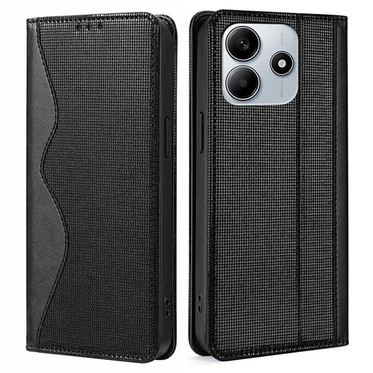 For Xiaomi Redmi Note 14 5G Leather Case Wallet Stand Phone Cover with RFID Blocking - Black