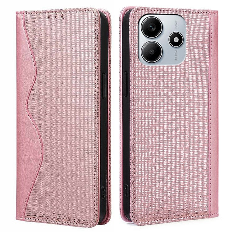 For Xiaomi Redmi Note 14 5G Leather Case Wallet Stand Phone Cover with RFID Blocking - Rose Gold