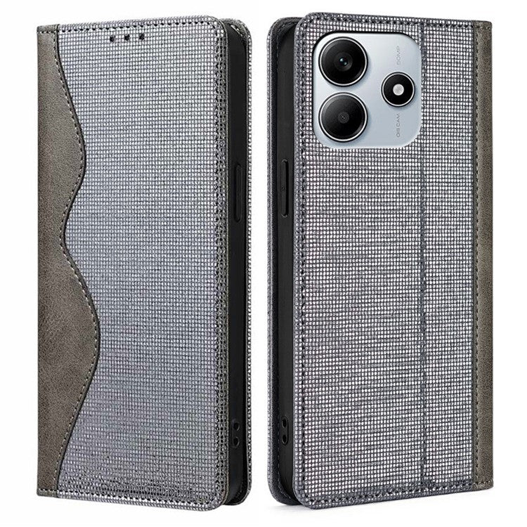 For Xiaomi Redmi Note 14 5G Leather Case Wallet Stand Phone Cover with RFID Blocking - Grey