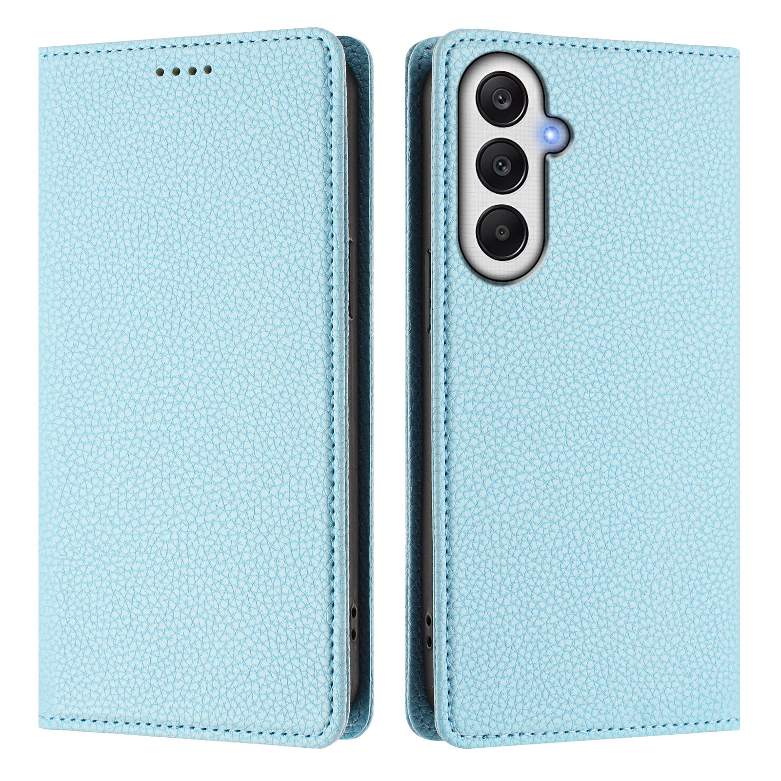 For Samsung Galaxy S24 FE Wallet Case RFID Blocking Litchi Texture Leather Mobile Cover - Baby Blue