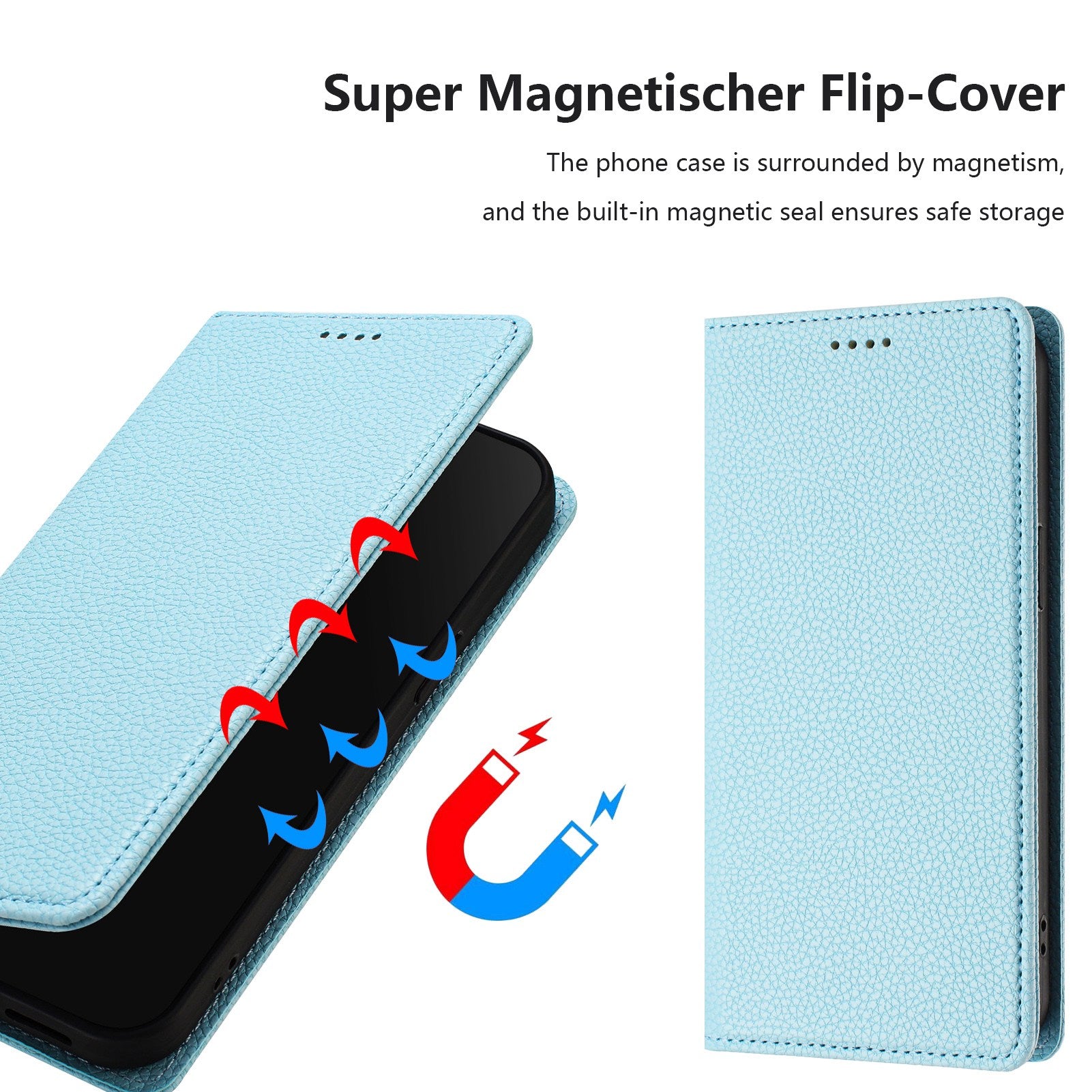 For Samsung Galaxy S24 FE Wallet Case RFID Blocking Litchi Texture Leather Mobile Cover - Baby Blue