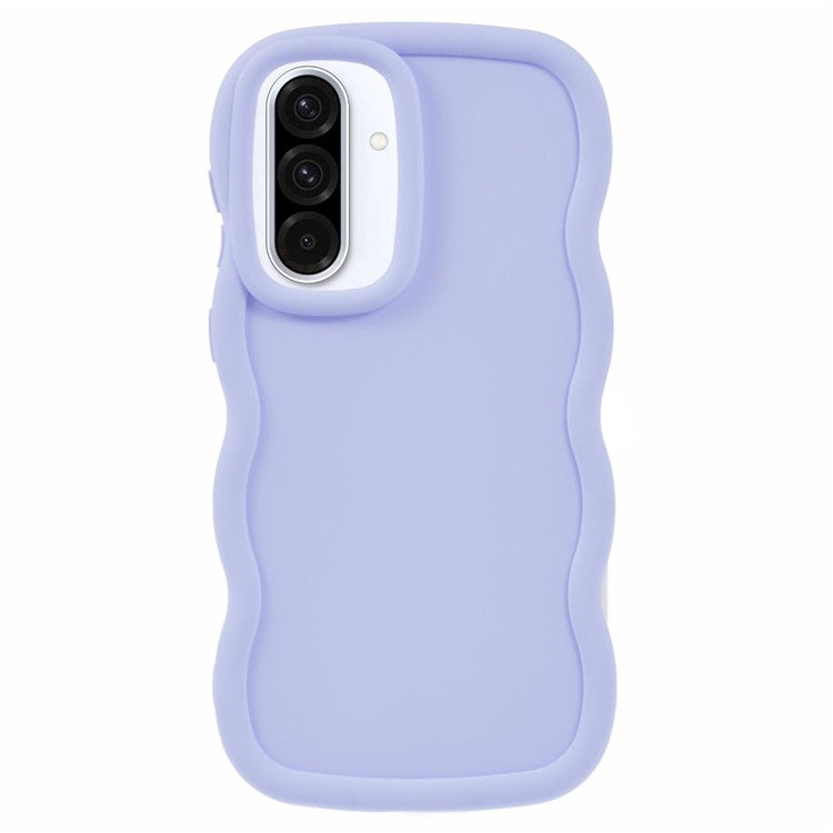 For Samsung Galaxy A36 5G / A56 5G Case TPU Protective Phone Cover Unique Curly Wave Frame - Purple