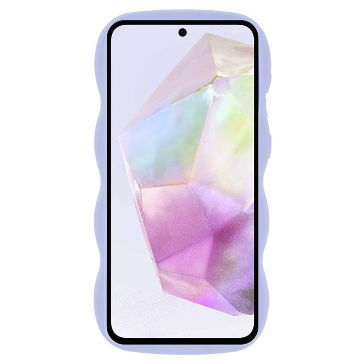 For Samsung Galaxy A36 5G / A56 5G Case TPU Protective Phone Cover Unique Curly Wave Frame - Purple