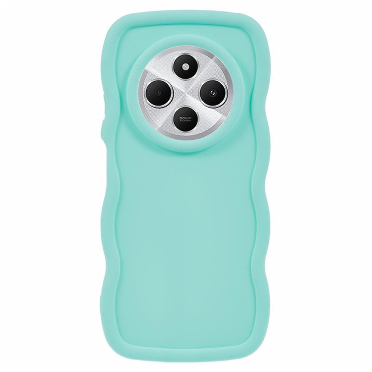 TPU Case For Xiaomi Redmi 14C 4G / 14R 5G / Poco C75 4G Protective Phone Cover Unique Curly Wave Frame - Light Green