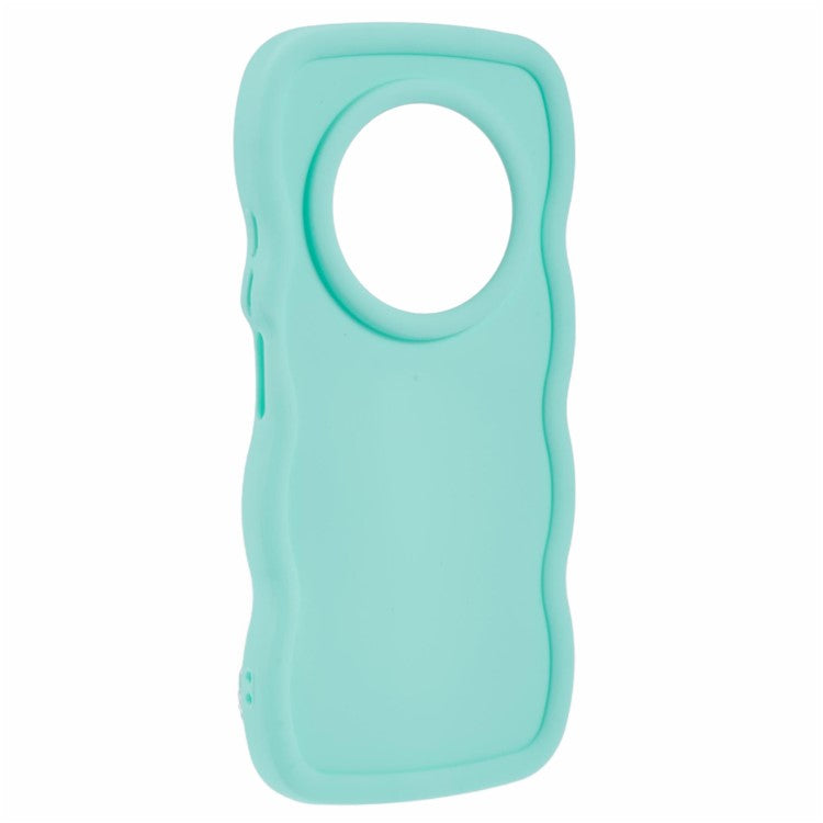 TPU Case For Xiaomi Redmi 14C 4G / 14R 5G / Poco C75 4G Protective Phone Cover Unique Curly Wave Frame - Light Green