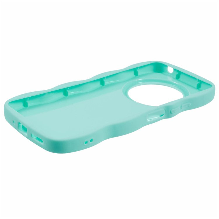 TPU Case For Xiaomi Redmi 14C 4G / 14R 5G / Poco C75 4G Protective Phone Cover Unique Curly Wave Frame - Light Green