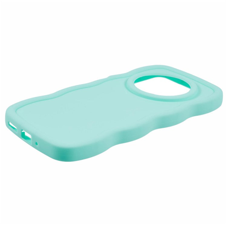 TPU Case For Xiaomi Redmi 14C 4G / 14R 5G / Poco C75 4G Protective Phone Cover Unique Curly Wave Frame - Light Green