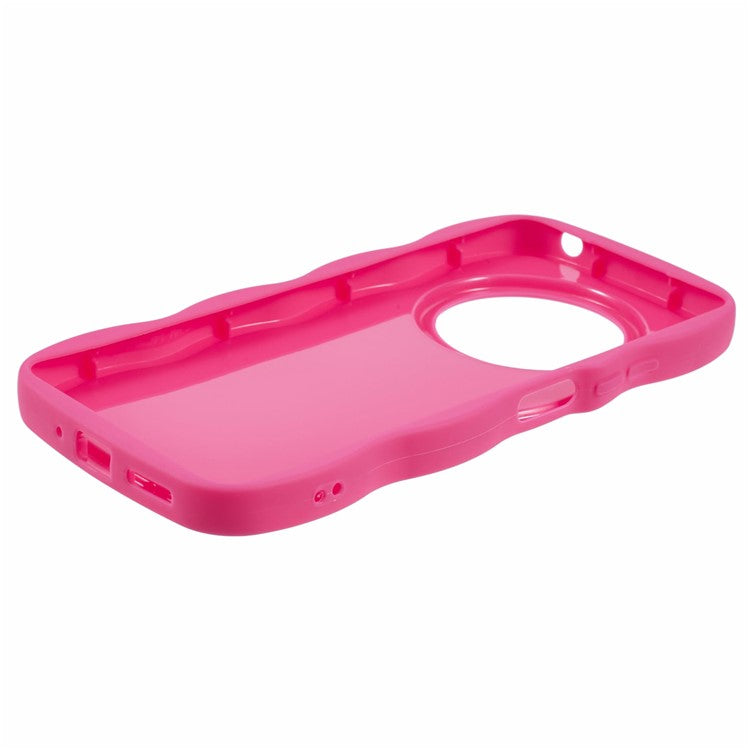 TPU Case For Xiaomi Redmi 14C 4G / 14R 5G / Poco C75 4G Protective Phone Cover Unique Curly Wave Frame - Rose