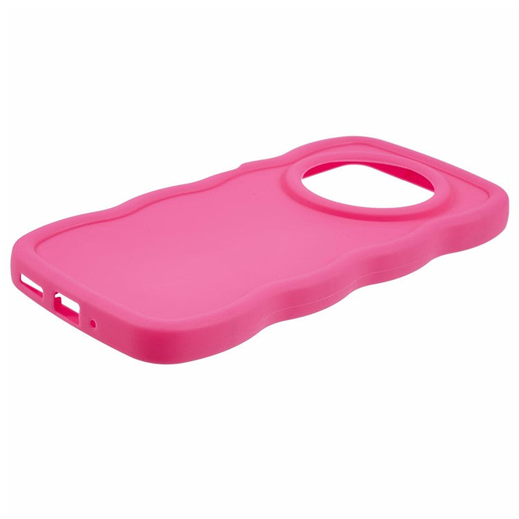 TPU Case For Xiaomi Redmi 14C 4G / 14R 5G / Poco C75 4G Protective Phone Cover Unique Curly Wave Frame - Rose