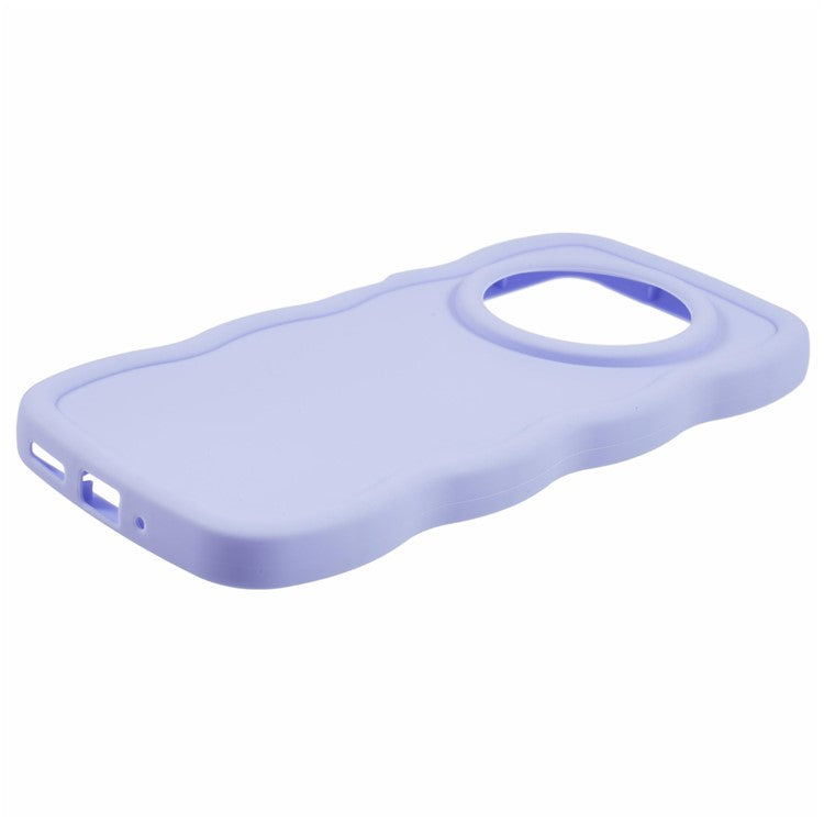 TPU Case For Xiaomi Redmi 14C 4G / 14R 5G / Poco C75 4G Protective Phone Cover Unique Curly Wave Frame - Purple