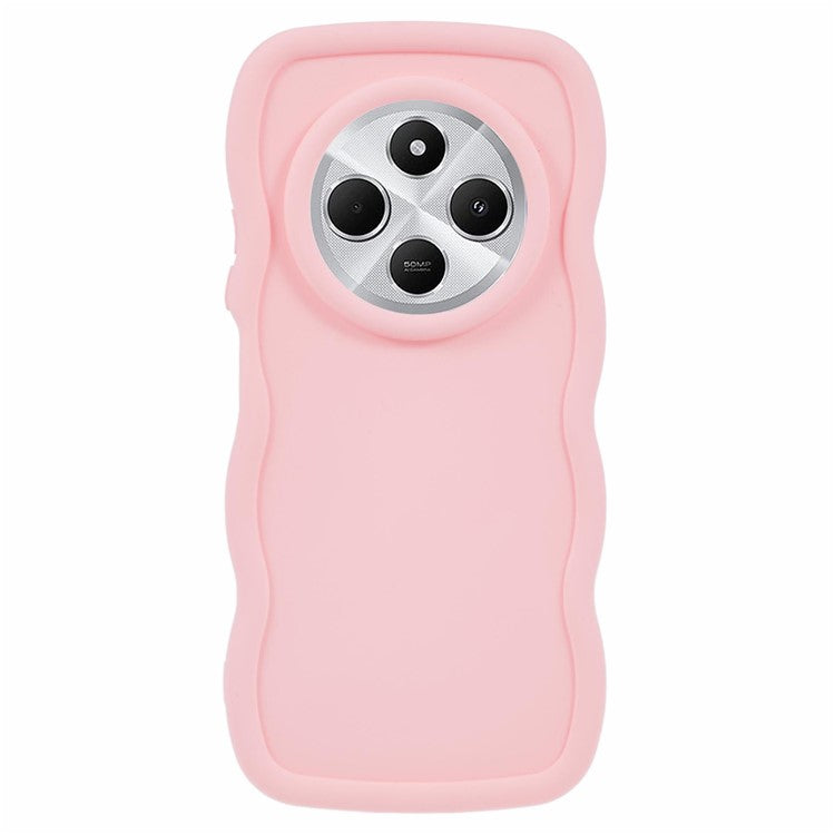 TPU Case For Xiaomi Redmi 14C 4G / 14R 5G / Poco C75 4G Protective Phone Cover Unique Curly Wave Frame - Pink