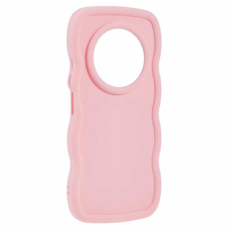 TPU Case For Xiaomi Redmi 14C 4G / 14R 5G / Poco C75 4G Protective Phone Cover Unique Curly Wave Frame - Pink