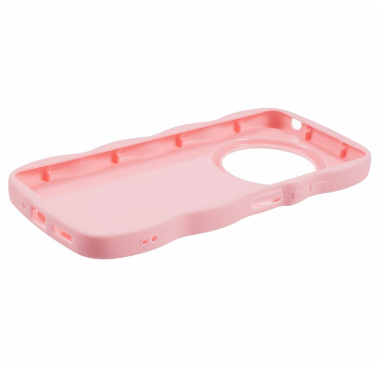 TPU Case For Xiaomi Redmi 14C 4G / 14R 5G / Poco C75 4G Protective Phone Cover Unique Curly Wave Frame - Pink